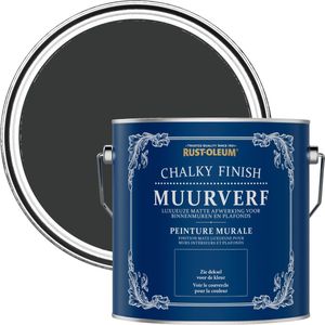 Rust-Oleum Zwart Chalky Finish Muurverf - Natuurlijke Houtskool 2,5L