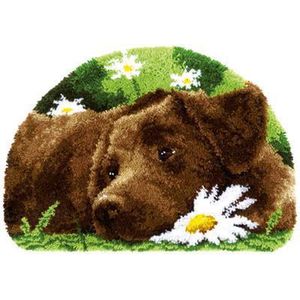 Vervaco gevormd tapijt ""Brauner Labrador"" knoopverpakking, katoen, meerkleurig, 69 x 46 x 1 cm