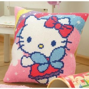 Vervaco Hello Kitty met regenboog Kruissteekkussen pakket PN-0151118