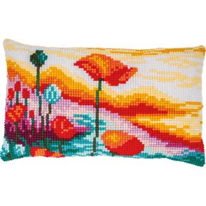 Vervaco Croix Paysage Coquelicots Coussin au Point Kit