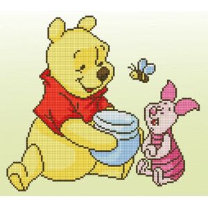 Diamond Painting Set Disney Pooh met rozenkrans