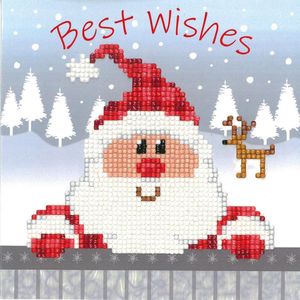 Diamond Painting wenskaart kit van een kerstman