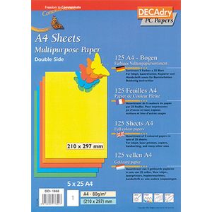 Decadry Gekleurd papier assorti kleuren 80 gram