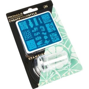 PN Selfcare - Nagelstempel Set - Stamping Kit - Nagelstickers - Nail Art - Appelblauwzeegroen - 16 Stuks