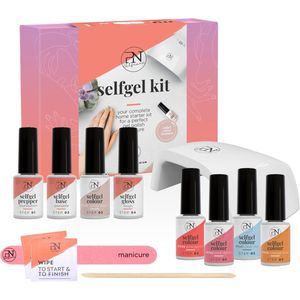 PN Selfcare Gellak Compleet Starterspakket - 5 Kleuren, Nude & Zomertinten - Hema Vrij & Vegan - Manicure Set met LED Lamp - Gel Nagellak Combi Set - 8 x 6ml