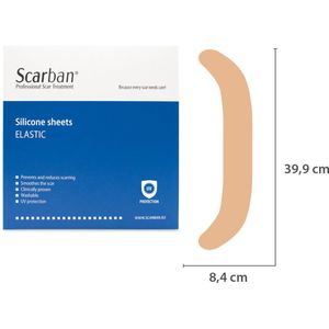 Scarban Elastic siliconenpleister abdomen | buikoperatie | vermindert zichtbaarheid van littekens en littekenklachten | litteken pleister