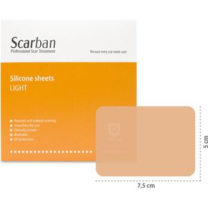 Scarban Light siliconen pleister 5 x  vermindert littekens en littekenklachten  litteken pleister