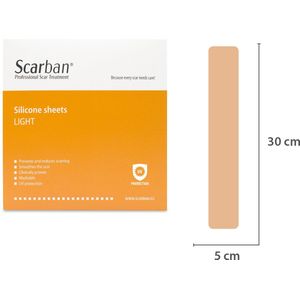 Scarban Light siliconen pleister 5 x 30 cm | vermindert littekens en littekenklachten | litteken pleister