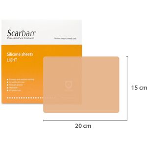 Scarban Light siliconenpleister 15 x 20 cm | vermindert littekens en littekenklachten | litteken pleister