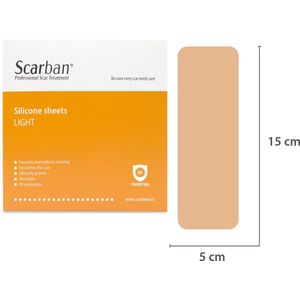 Scarban Light siliconenpleister 5 x 15 cm | vermindert littekens en littekenklachten | litteken pleister