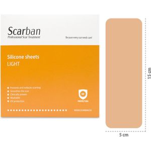 Scarban Light siliconenpleister 5 x 15  vermindert littekens en littekenklachten  litteken pleister