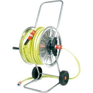 Talen Tools - Volledig Verzinkte Haspel - 50 Meter - Gele Slang - PVC Snelkoppelingen