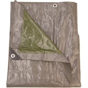 Afdekzeil/dekzeil grijs/groen waterdicht kunststof 140 gr/m2 - 600 x 400 cm