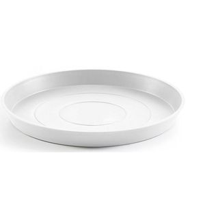 Santino ASTI Bloempot, zelfwaterende bloempot, 27 cm, met waterpeilindicator, rond, premium kwaliteit, voor planten, bloemen en kruiden, diameter 27 cm, hoogte 21 cm, 9 l, wit/zwart