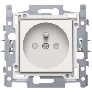 NIKO Original White inbouw stopcontact - penaarde - enkelvoudig