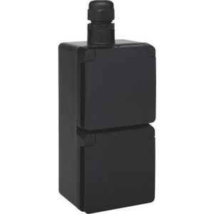 Niko - New Hydro - Wandcontactdoos - Zwart - Randaarde - Kindveilig