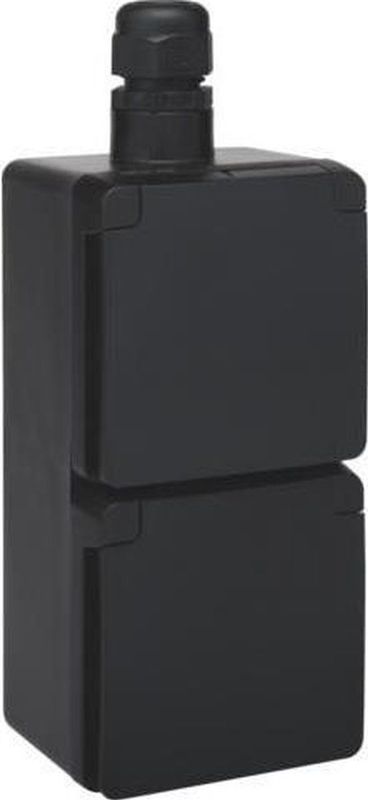 Niko - New Hydro - Wandcontactdoos - Zwart - Randaarde - Kindveilig