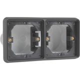 Niko - New Hydro 0012 - Inbouwdoos - Zwart - Kunststof - IP55 - Voor 2 Sokkels