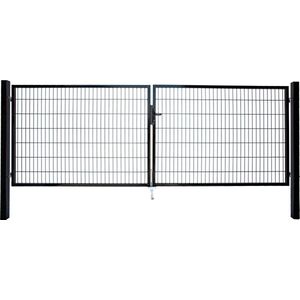 Roma/Milano dubbele poort H 100 x L 2x200cm zwart