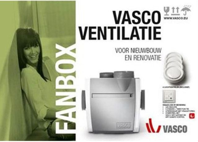 Vasco Ventilation mechanische afzuiging Fanbox C400 basic RF LE 400m3/h 200Pa