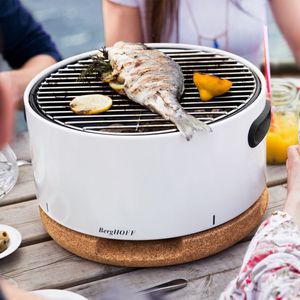 BergHOFF - LEO Tafel BBQ - Barbecue - Wit - Houtskool