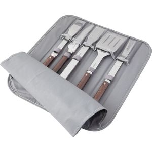 Zesdelige barbecueset met vouwtas, Grijs - Hout/Roestvrij staal - BergHOFF|Essentials Line