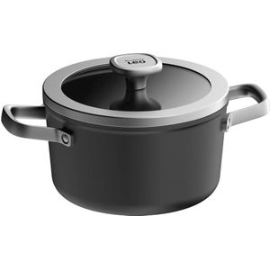LEO Kookpot antikleef met deksel Graphite - Ø 20cm - Zwart -