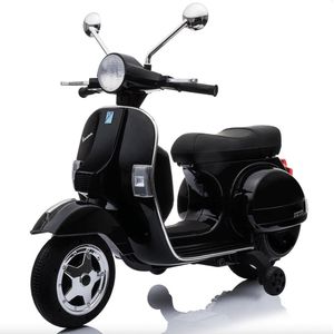 Vespa Elektrische Kinderscooter - Accu Scooter - 6V Accu - Sterke Accu - Zwart