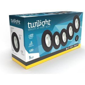 Twilight NEO 5-pack LED inbouwspots (zwart), richtbaar, inclusief 5x GU10 LED lamp 5W - 2700K (warm wit), 5 jaar garantie, 25 000 branduren