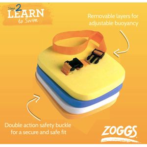 Zoggs - Zwemgordel voor kinderen - Back-float - Oranje/Wit/Blauw/Geel - 25kg