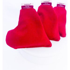 Inatura Little Heart Red Kersenpitkussen - Opwarmbaar - Draagbaar - 3 Stuks