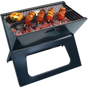 Practo Garden draagbare BBQ Gelakt staal - Vuurkorven en BBQ - 30x49x40cm