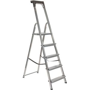 Trapladder aluminium 3 treden met gereedschapshouder