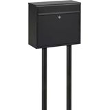 Practo Garden - Brievenbus - Calgary - Gelakt staal - Extra diep - Zwart - 31x36x15 cm