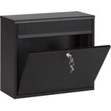 Practo Garden - Brievenbus - Calgary - Gelakt staal - Extra diep - Zwart - 31x36x15 cm