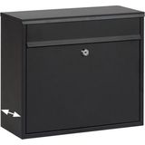 Practo Garden - Brievenbus - Calgary - Gelakt staal - Extra diep - Zwart - 31x36x15 cm