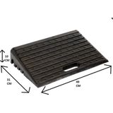 Rubberen oprijhelling met antislip - 49 x31 x 10 cm - drempelhulp
