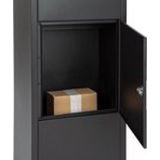 Staande pakketbrievenbus DORTMUND ZWART deurtje achterzijde