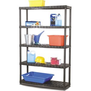 Practo rek Plasti Rack 120, 185 x 120 x 40 cm, 5 legborden, zwart - blauw Papier 5414045041235