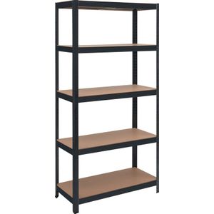 Shelfplaza Metalen Stellingkast Black 200x120x40 Cm In Zwart Met 6 Planken