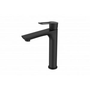 Sanimar nero lavabo wastafelkraan verhoogd 26x15.6 cm messing zwart