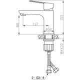 Wastafelkraan sanimar braga eengreepshendel geborsteld inox