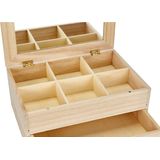 Artemio - Sieradendoos - Beige - Hout - 6 Vakken met Spiegel en Lade