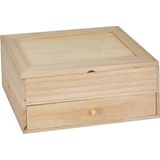 Artemio - Sieradendoos - Beige - Hout - 6 Vakken met Spiegel en Lade