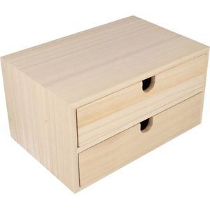 Artemio Massief houten ladeblok, 24 x 16 x 13,3 cm, beige, 24 x 16 x 13,3 cm