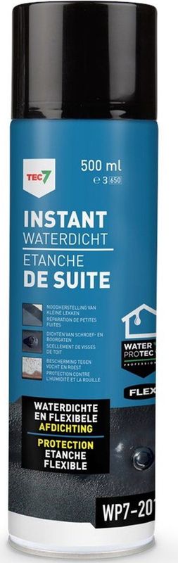Tec7 - WP7-201 - Instant Waterdicht - Zwart - 500ml - Rubber/Kunsthars