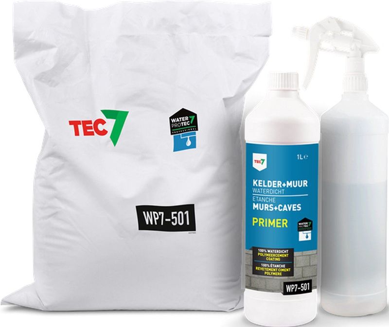TEC7 - WP7-501 - Kelder + Muur Waterdicht - 10KG + 1L - Polymeer Cement Coating