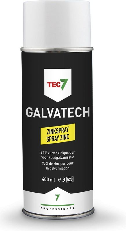 Tec7 - Zinkspray Galvatech - Aerosol - 400ml - Metaalspray met Zinkpoeder