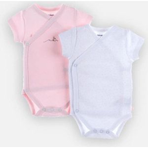Noukie's - 2 Pack - Rompertjes - Bodyset - Roze - 9 maand 74