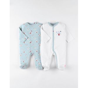 Noukie's - 2 Pack - Pyjama's 1 delig - Aqua /ecru - 1 maand 56 - Tijger